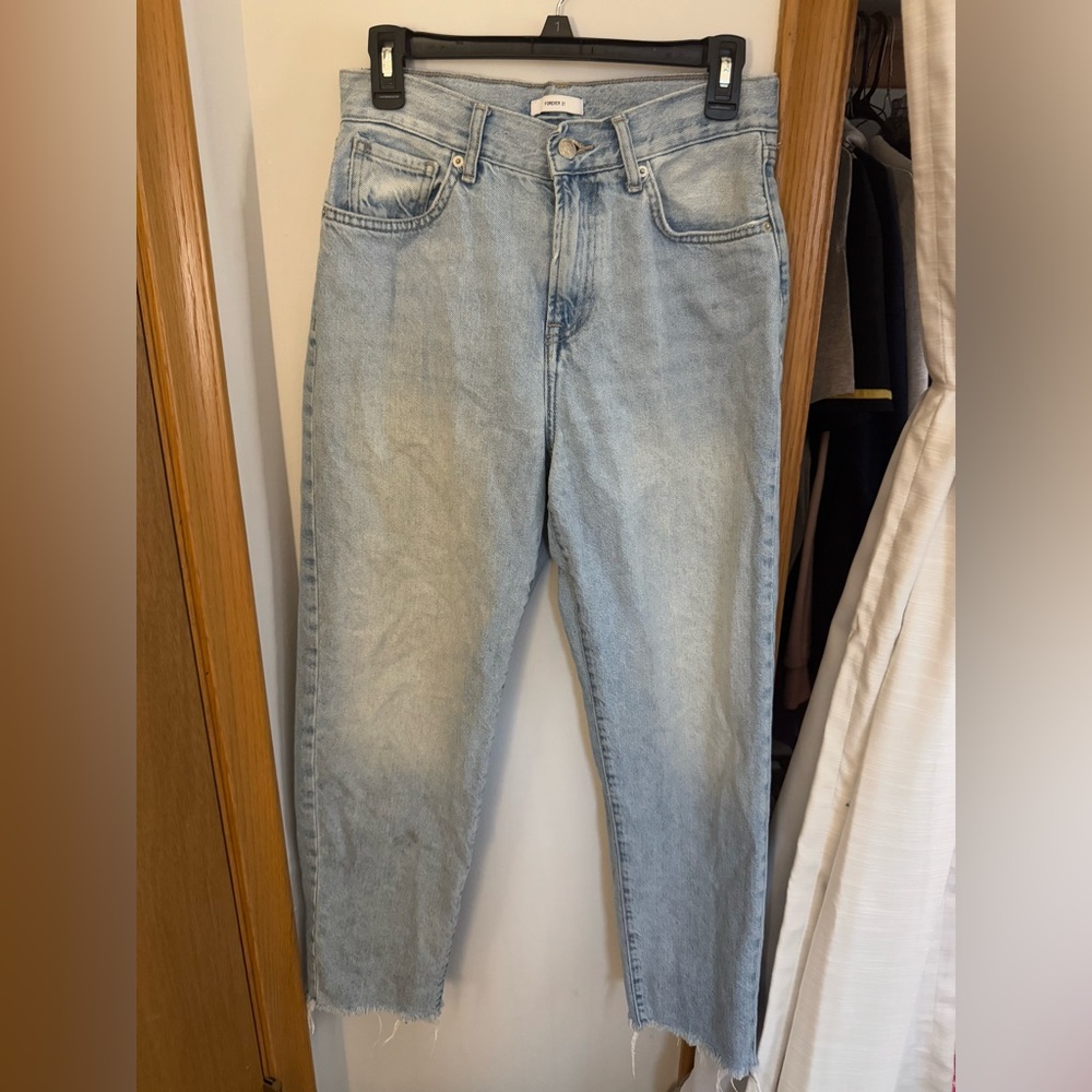 Denim blue jeans, forever 21.